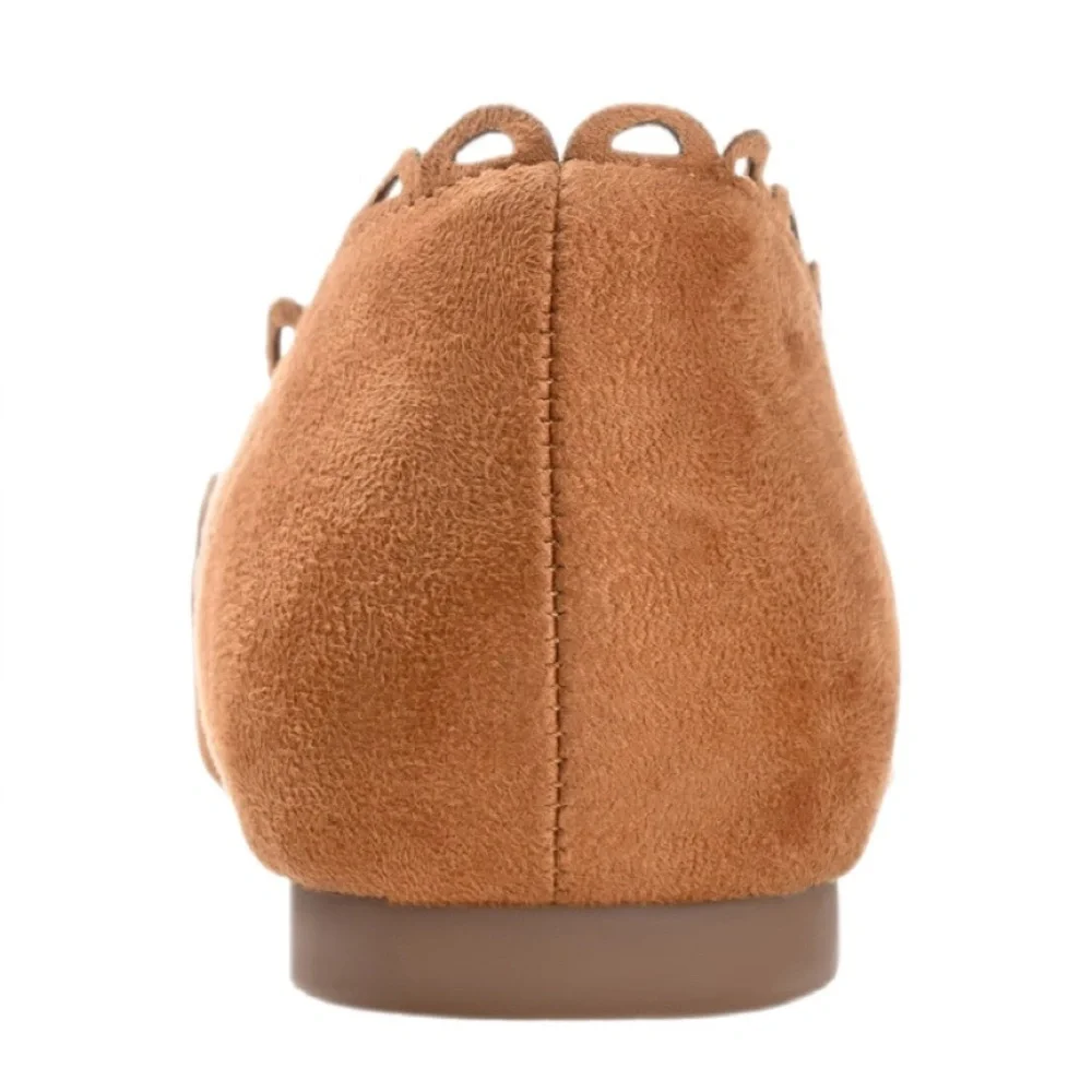 Journee Collection Jezlin Cognac Brown Faux Suede D’Orsay Flats NWT